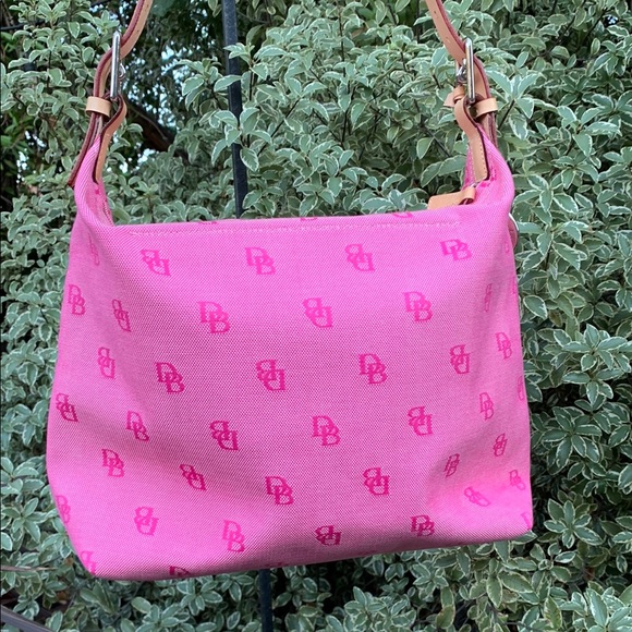 EUC - Dooney & Burke Pink Monogram Hobo Shoulder Bag - Picture 4 of 17
